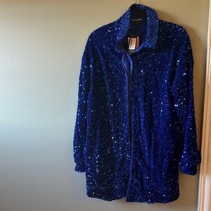 Blue Sequin dress/oversized shirt